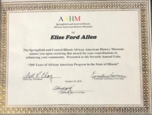 Plaque, Elise Ford Allen AAHM